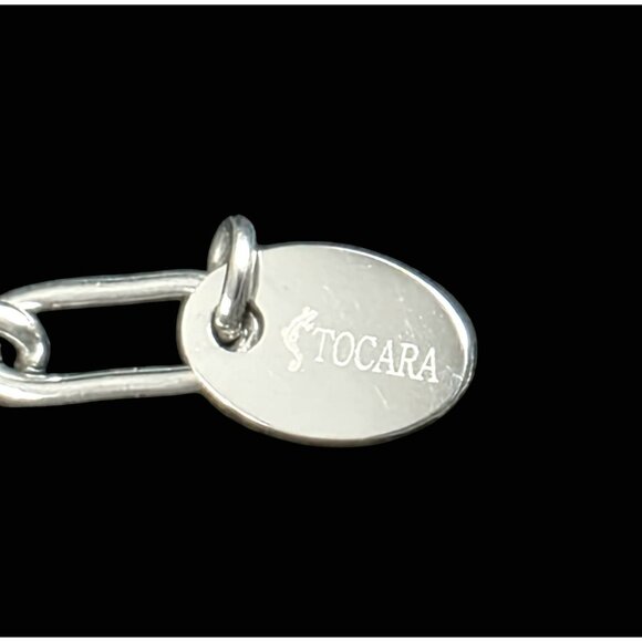 New Tocara Silver Link Necklace Stainless Steel Paperclip Chain Choker Clarisse - Picture 7 of 10